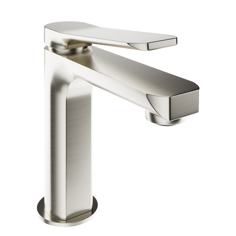 Single-Hole Single-handle Bathroom Faucet with Drain Assembly, Brushed Nickel