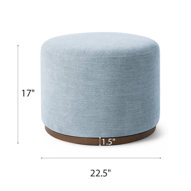 Pouf pivotant rembourré 22,5 po, Bleu