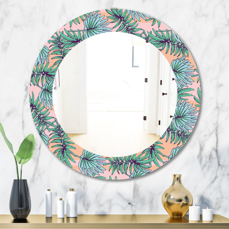 Miroir mural encadré Summer, H 23,6 po x l 23,6 po