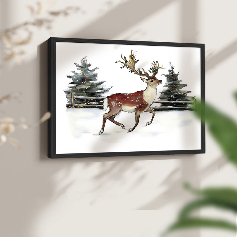 Art de Noël - DCCXCII - Reproduction encadrée - Restickable, H 16 po x l 20 po, Noir, noir, noir, noir