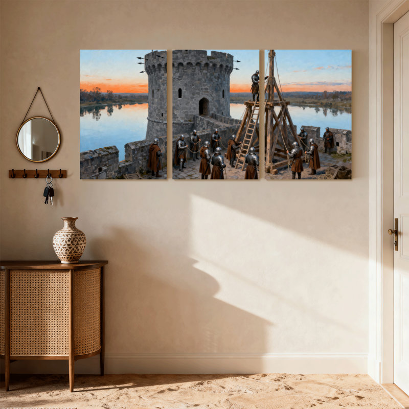 Ensemble de 3 impressions sur toile Mid-Century, H 18 po x l 36 po