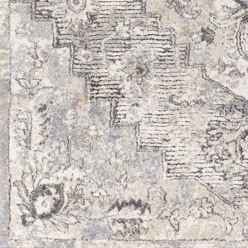 Luxurious Gray Tuscany 6'9" x 9'6" High Pile Area Rug
