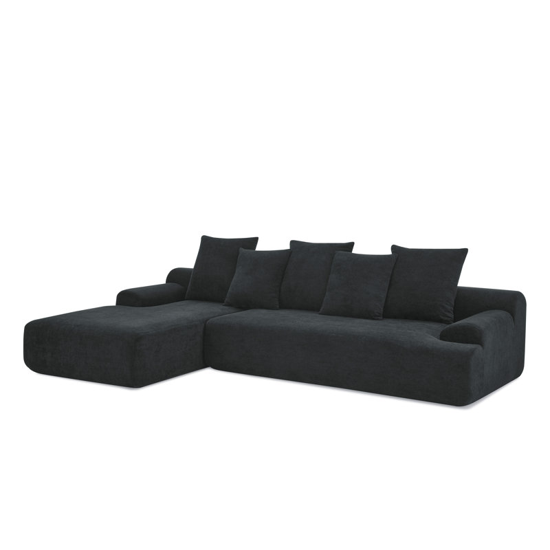 Canapé modulaire modulaire désossé Tavian, Velours noir