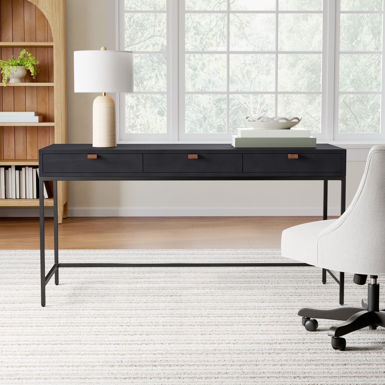 Loki Writing Desk, Black Wash Poplar