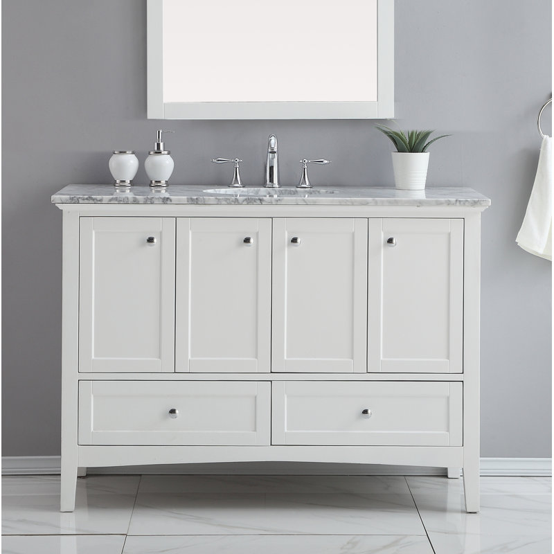 Linder 48'' Single Bathroom Vanity with Marble Top