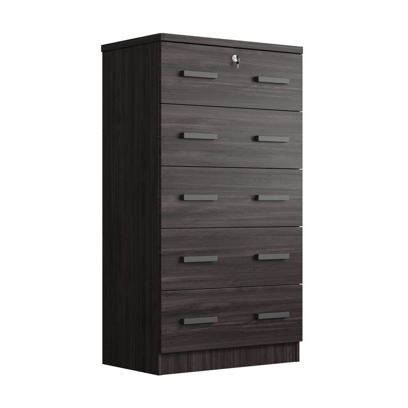 Commode 5 tiroirs 5 pouces Giello, Tabac