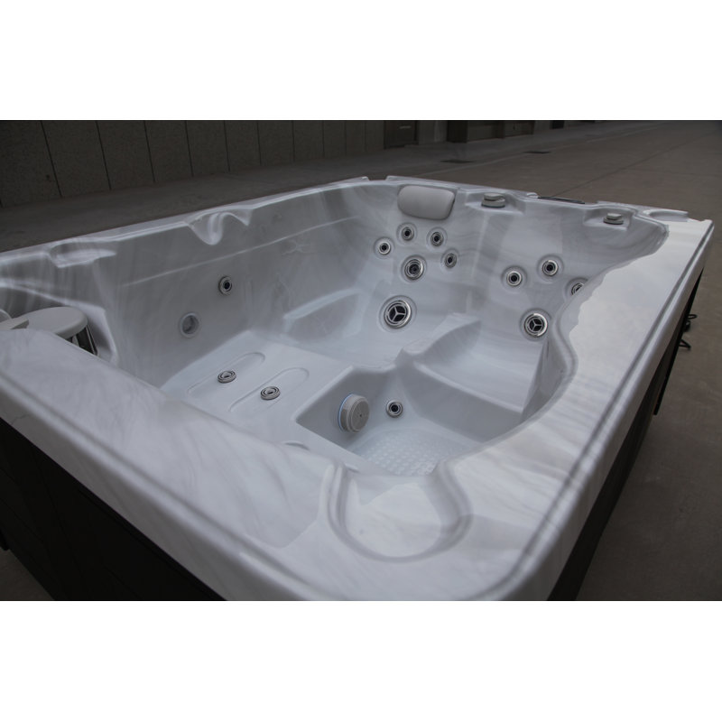 Solace 3 Person 25 Jet Hybrid 110/220-volt Plug And Play Spa With Ozonator And Underwater Led Light