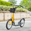 Trottinette pour les jeunes, trottinette avec guidon réglable, freins doubles, pneus gonflables en caoutchouc de 16 po, panier, porte-gobelet