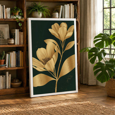 Gilded Bloom Study Botanical - Wrapped Canvas