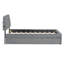 Structure de lit plateforme simple en molleton rembourré avec lit gigogne, lit moelleux pour enfants ou invités, gris