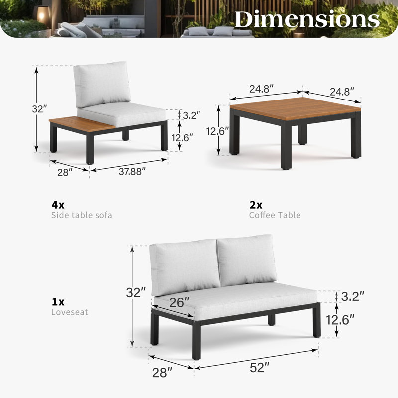 Ileana 300 - Person Patio Conversation Set