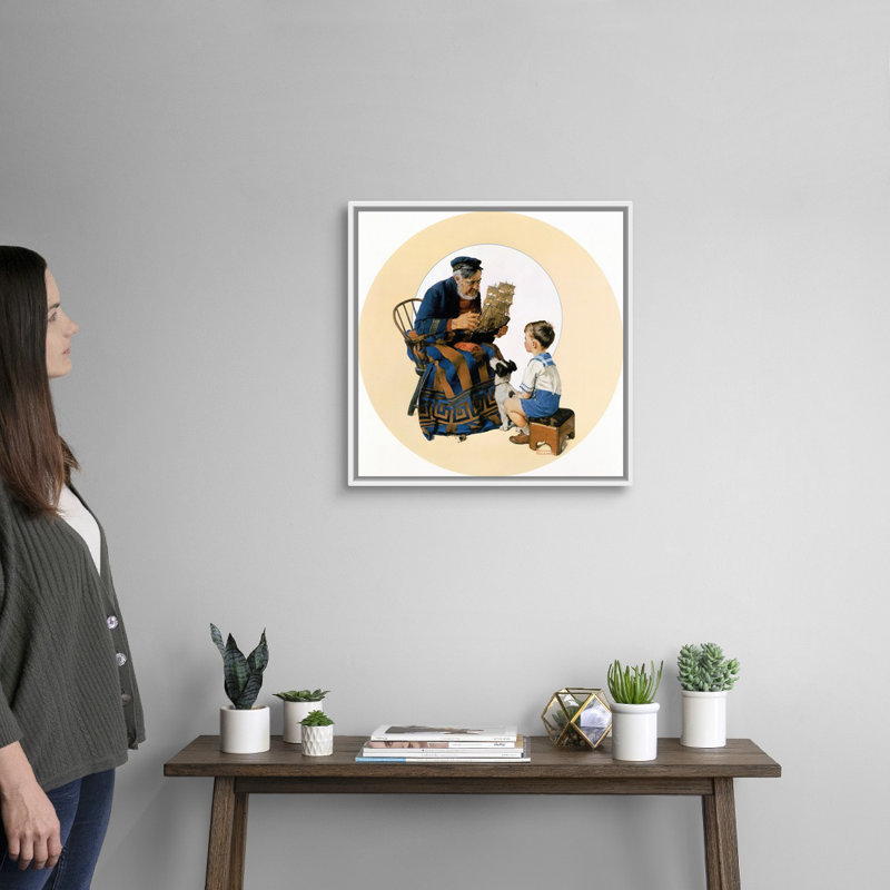 Art mural sur toile Norman Rockwell, H 22 po x l 22 po x P 1,75 po, Cadre flottant blanc