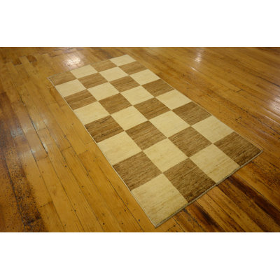 Nash One-of-a-Kind 3'4" X 6'6" New Age Wool Area Rug in Cream