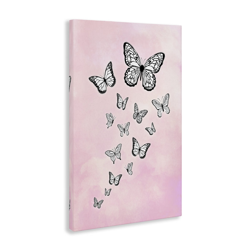 «Pink Fluttering Butterflies» par Martina Pavlova, H 24 po x l 16 po