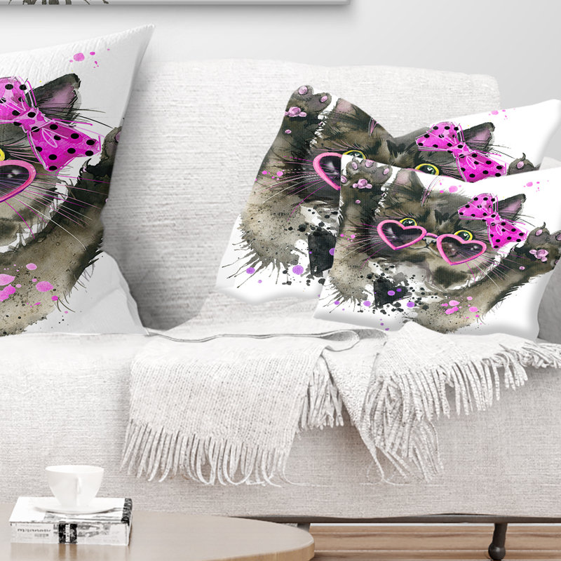 Coussin lombaire à chat amusant animaux