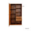 Armoire de rangement autoportante avec porte cannelée, 2 tiroirs et tablettes ouvertes, organisateur polyvalent pour diverses pièces