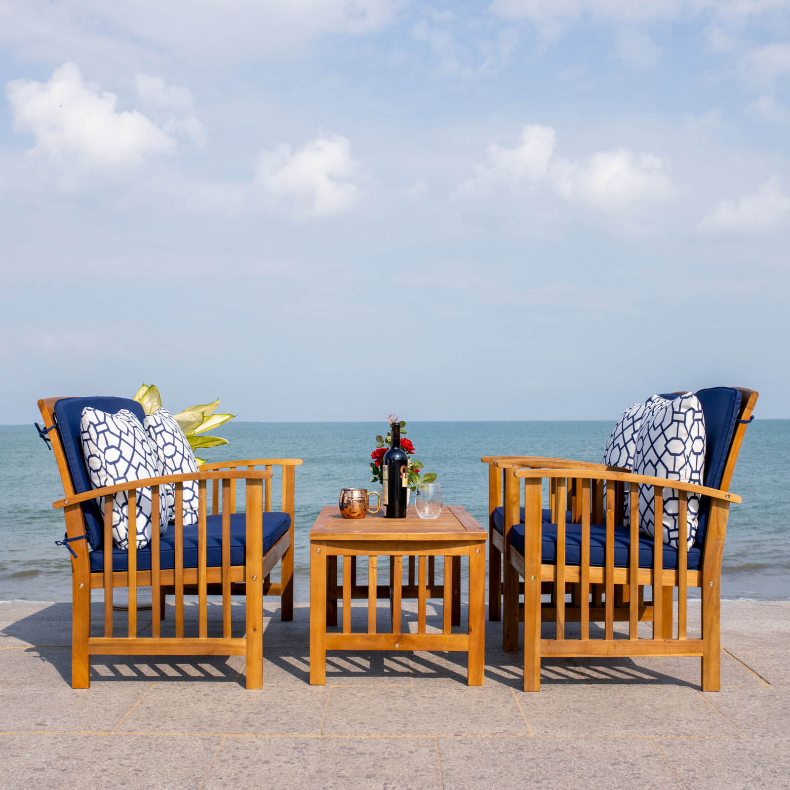 Delosreyes 4 Piece Sofa Seating Group with Cushions 