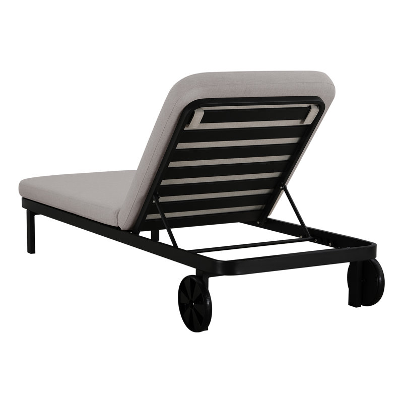 Chaise longue inclinable avec roulettes Callio, Gris clair