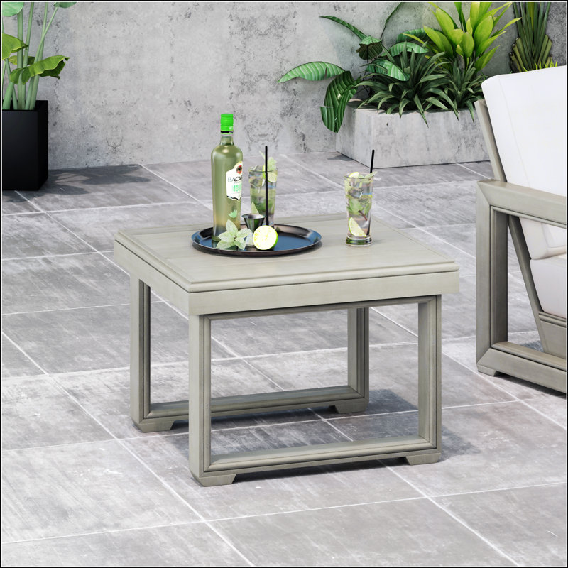 Table d'appoint rustique en bois d'acacia, durable et élégante pour le patio ou la cour arrière