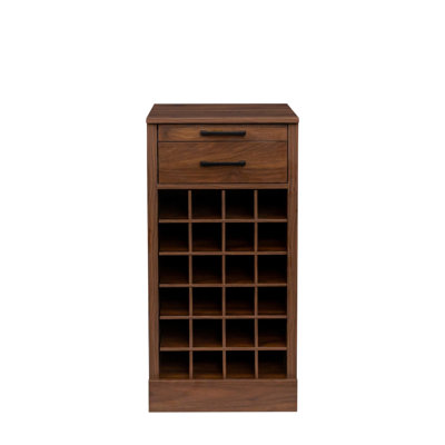 Brown Walnut Color Modular 24 Wine Bar Cabinet Buffet Cabinet