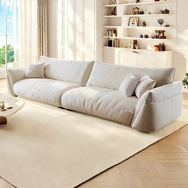Canapé moderne simple de style crème, H 31,49 po x l 133,85 po x P 38,58 po, 5