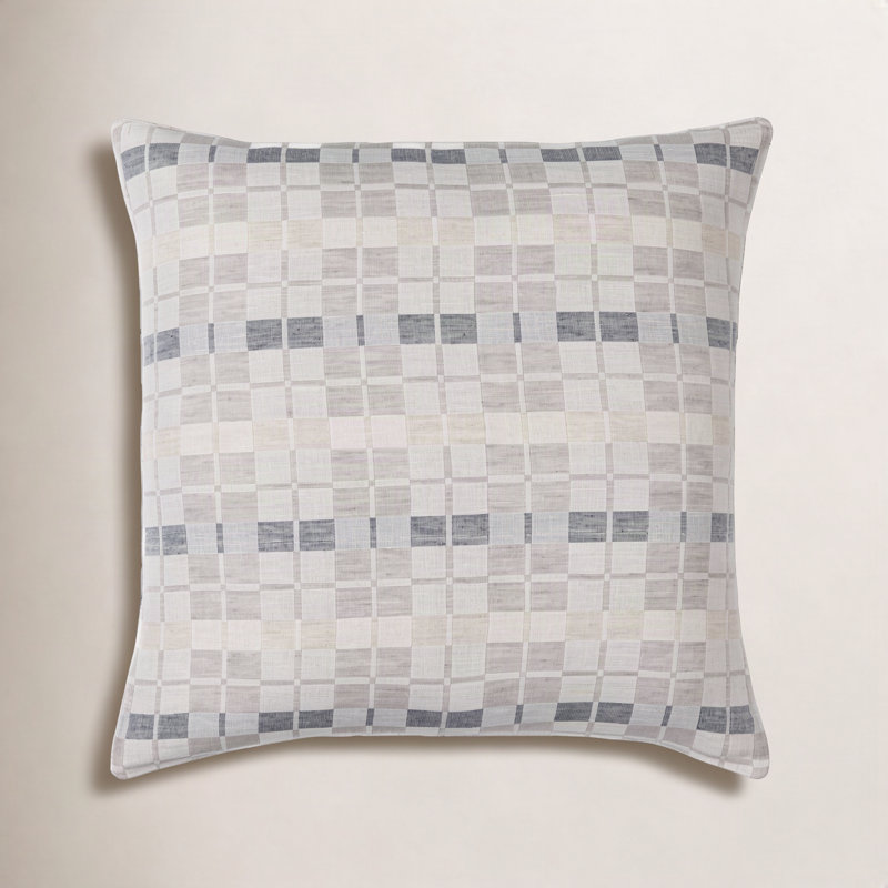 Deckland Geometric Linen Reversible Throw Pillow, 18" x 18", Down