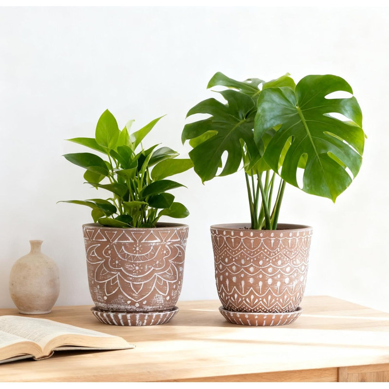 Ensemble de 6 pots de fleurs en céramique 6 perles C