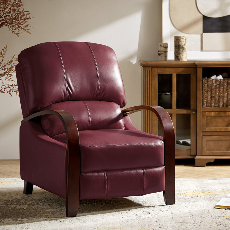 Fauteuil inclinable standard en cuir véritable Hardge, Cuir véritable bourgogne