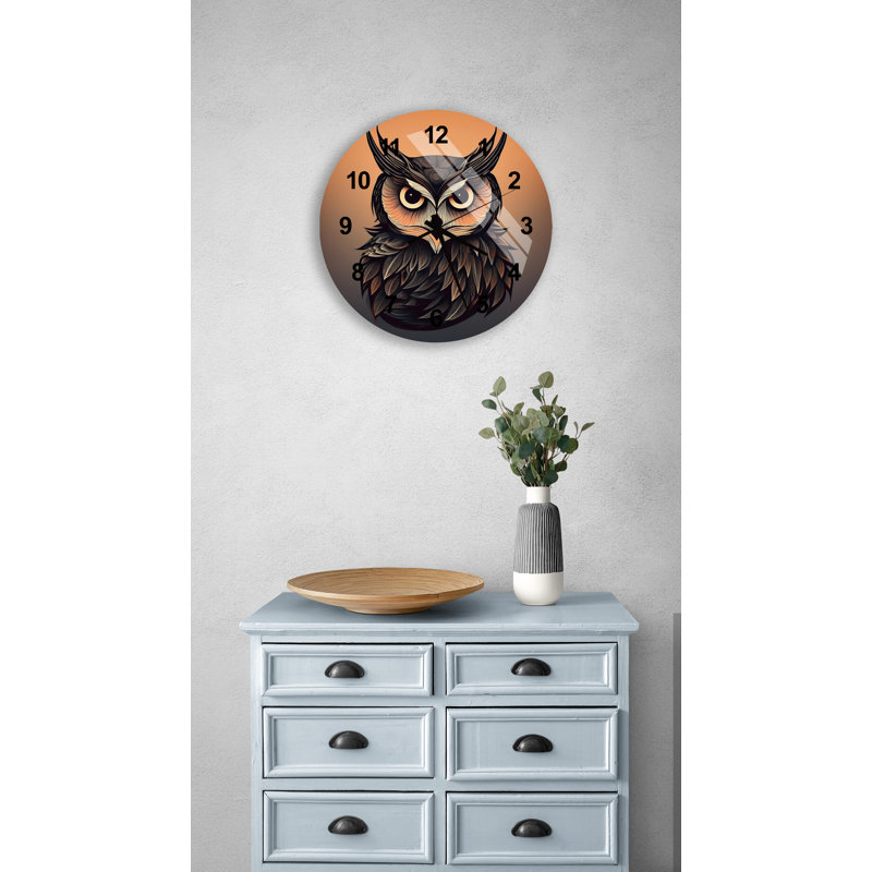 Horloge murale graphique en verre trempé, Noir