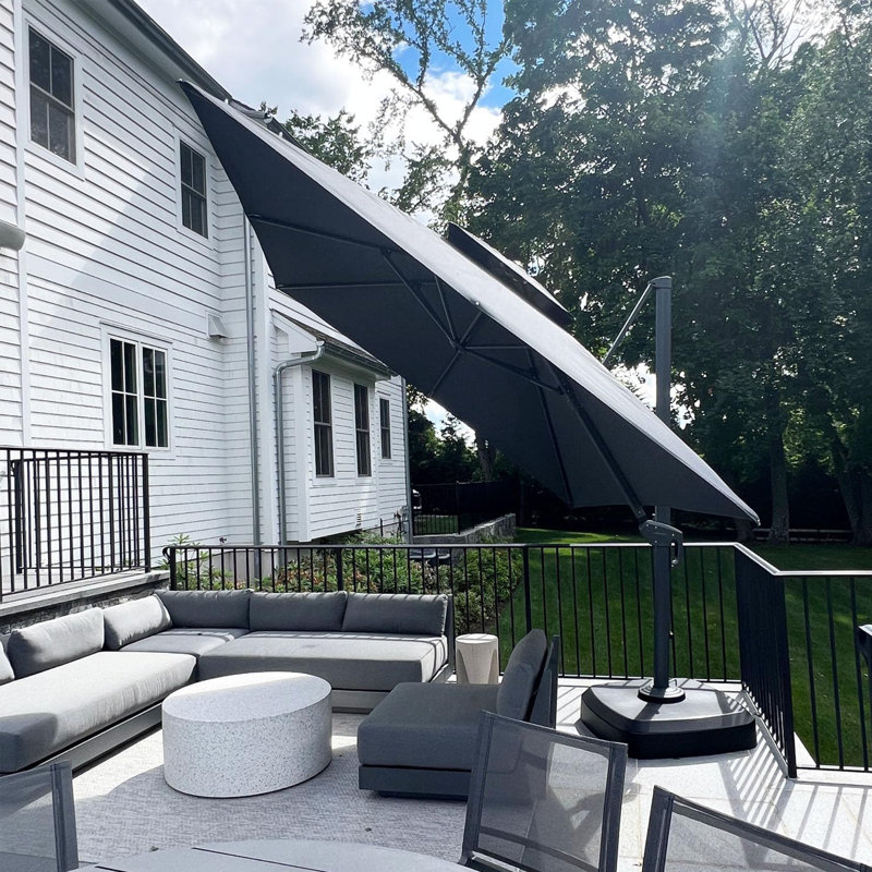 4m x 3m Rectangular Cantilever Parasol, Grey