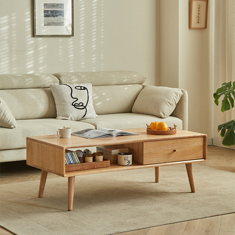 Table basse élégante avec rangement double face, Burlywood