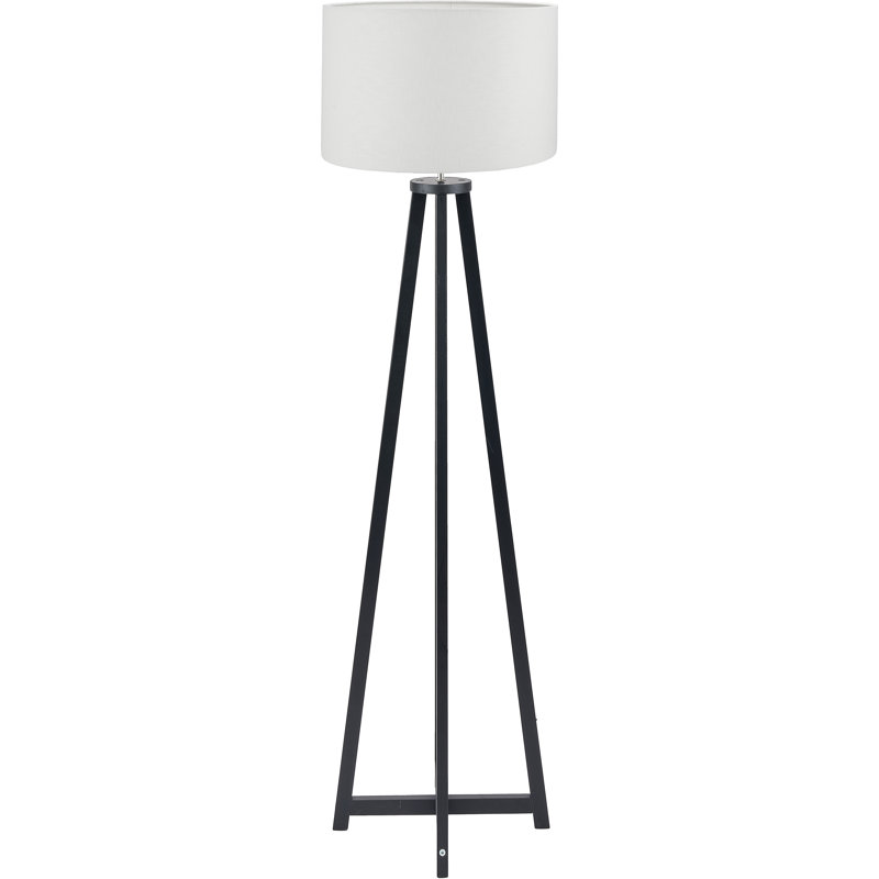 161cm Traditional Floor Lamp, White, Matte Black