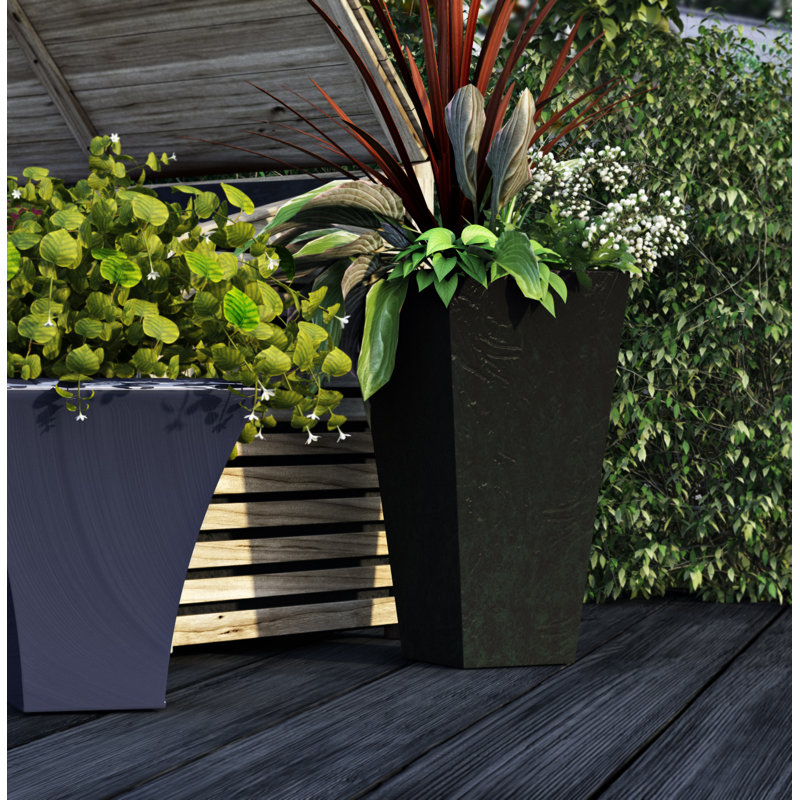 Ella Artstone Planter Vase, Black