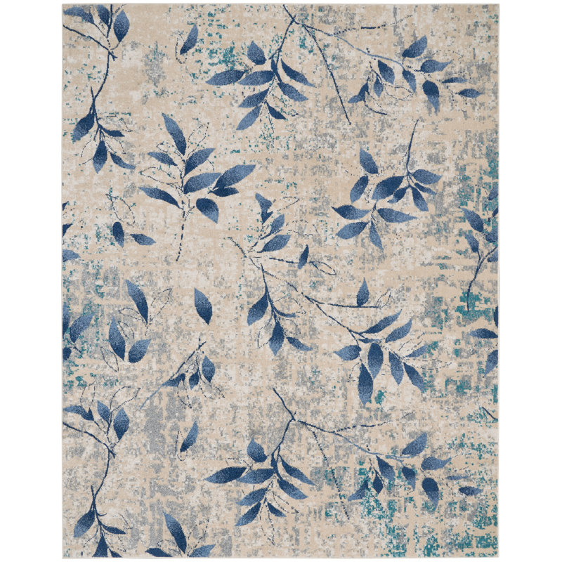 Floral Indoor / Outdoor Rug, Rectangle 3'2" x 5'