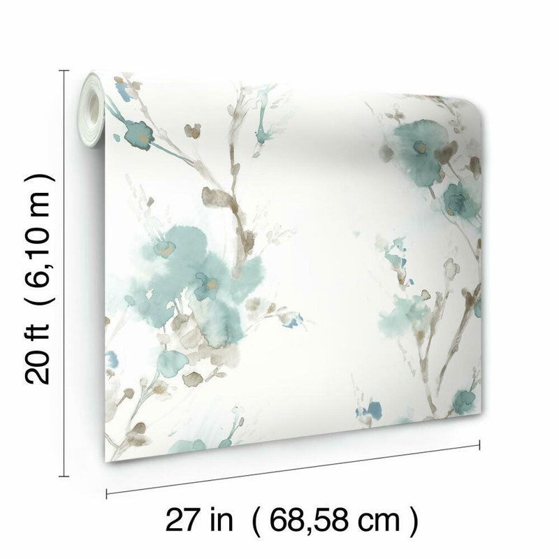 Striped Peel & Stick Wallpaper Roll, Teal