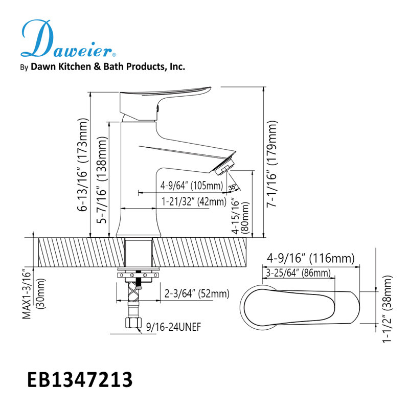 Single-Hole Single-handle Bathroom Faucet with Drain Assembly, Brushed Nickel