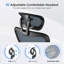 Chaise de bureau ergonomique, chaise de bureau en filet avec support lombaire réglable et appui-tête, chaise d'ordinateur confortable avec fauteuil pivotant inclinable 3D pour la maison, le bureau, la salle d'étude, noir et bleu marine-130473606