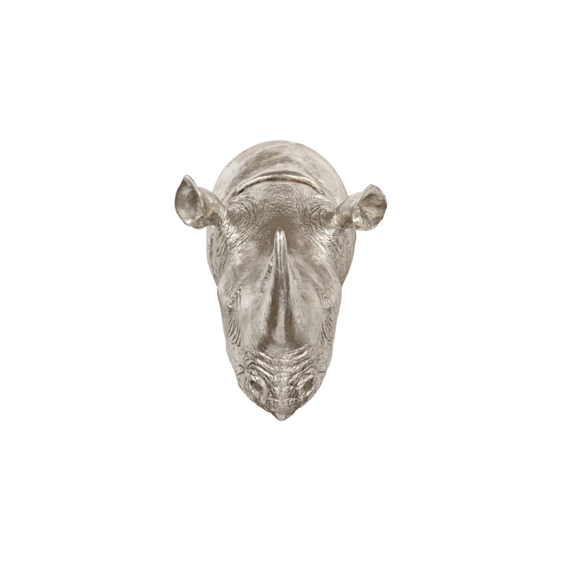 Rhino Wall Décor, Silver