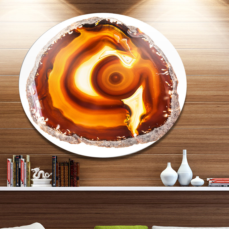 «Vibrant Agate Geode Slice», reproduction d'impression sur métal, H 36 po x l 36 po