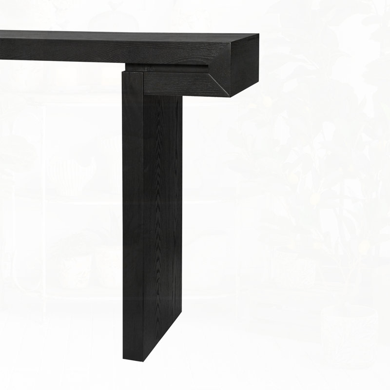 Distressed Wood Finish Rustic Farmhouse Console Table, Black