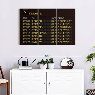 " Travel Departures Board " 3 - Pieces