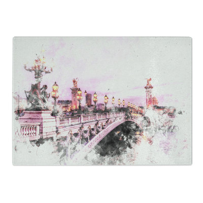 Tempered Glass Pont Alexandre III Bridge in Paris France Chopping Board