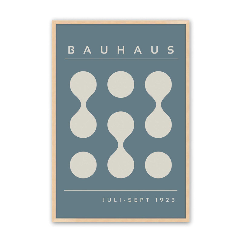 Impression de tempête Bauhaus Flow II bleu, H 15 po x l 12 po x P 1,25 po, Reproduction encadrée sans passe-partout