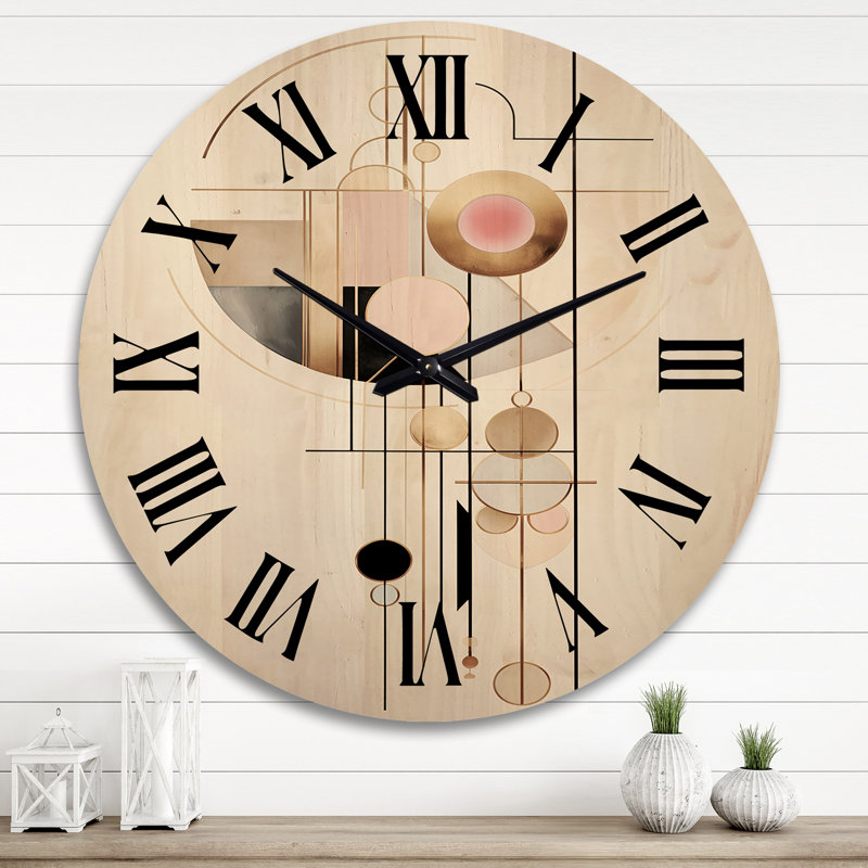 Horloge murale en bois massif Uniontown, Très grand
