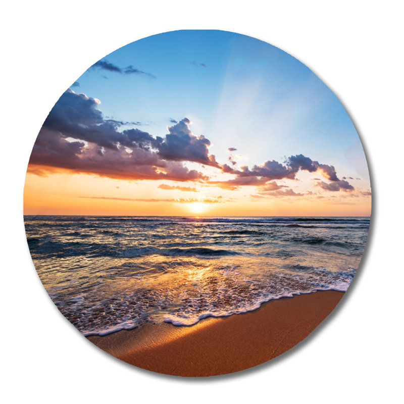 Beach Sunrise - photographie sans cadre, H 46 po x l 46 po x P 1,5 po, Aluminium