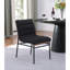 Ensemble de 2 chaises de salle à manger en tissu bouclé noir avec pattes en fer noir-1738581731-1738581736