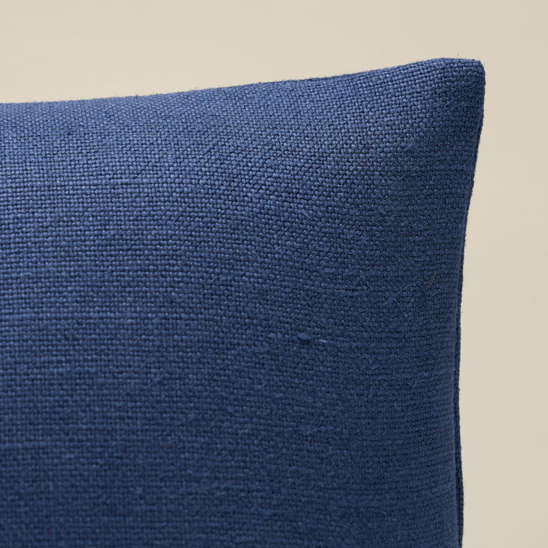 Piet Performance Linen  Lumbar Pillow, Square, Blue, 18"H x 18"W