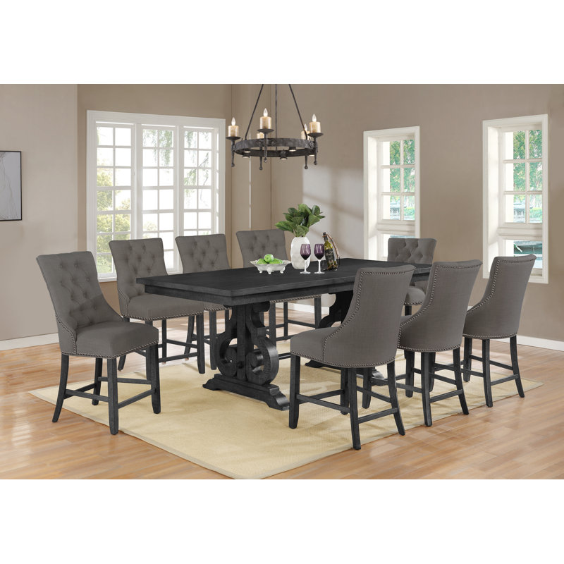 Mccarter - Person Extendable Trestle Dining Set, Beige, 9