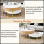 Tables basses gigognes rondes modernes à plateau relevable et 2 tiroirs, parfaites pour les salons élégants et peu encombrants.