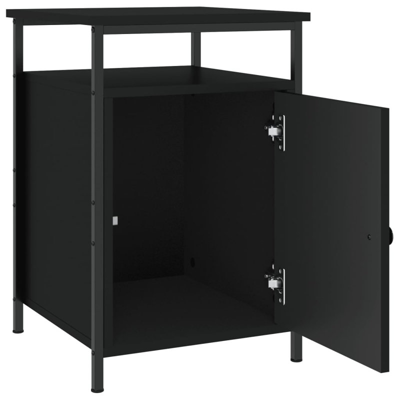 Gibby 40cm W Iron Bedside Table, Black